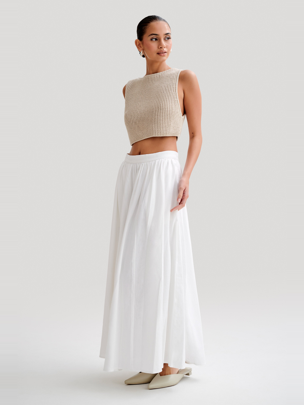 Clarence Linen A-Line Maxi Skirt — Svelte Chic