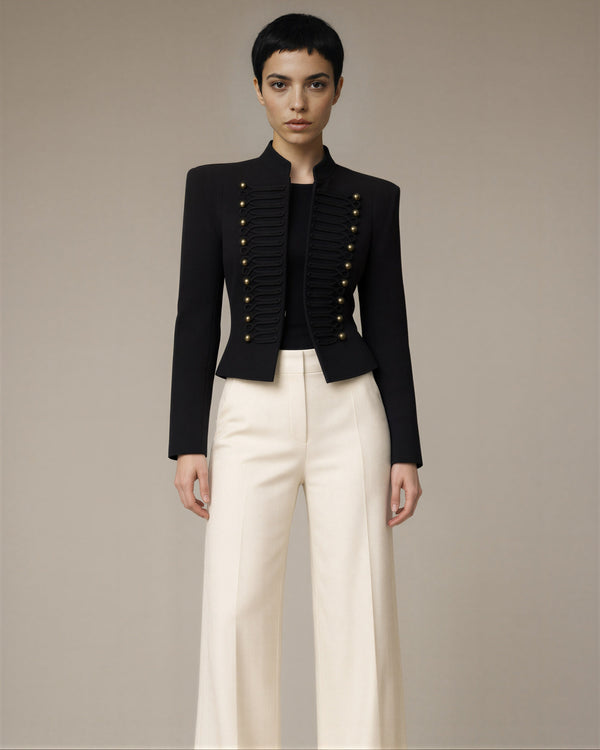 Clelia Cord Embroidered Military Jacket
