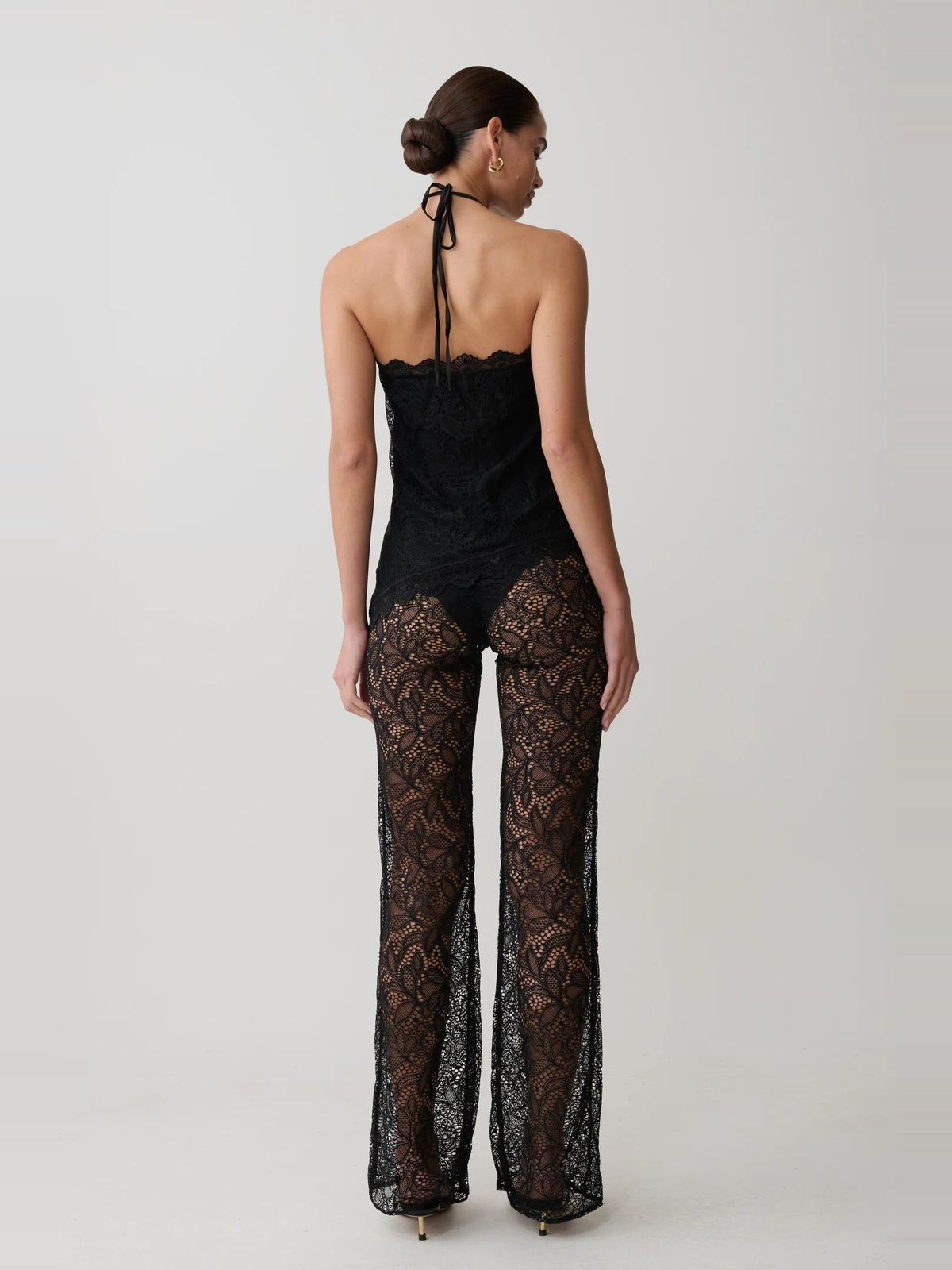 Lace Detail High Waist Trousers — Svelte Chic