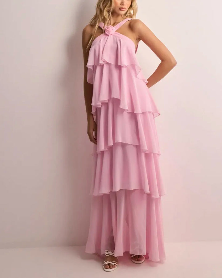 Amira | Düğüm Detaylı Açık Sırt Uzun Elbise