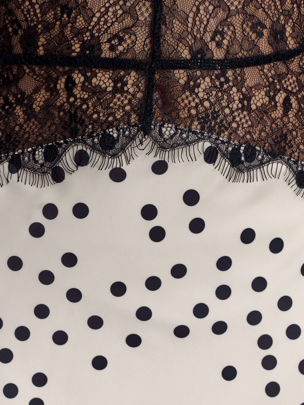 Dinah Polka Dot Lace Satin Maxi Dress — Svelte Chic