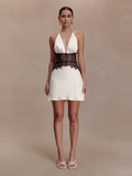 Dinah Lace Satin Mini Dress — Svelte Chic