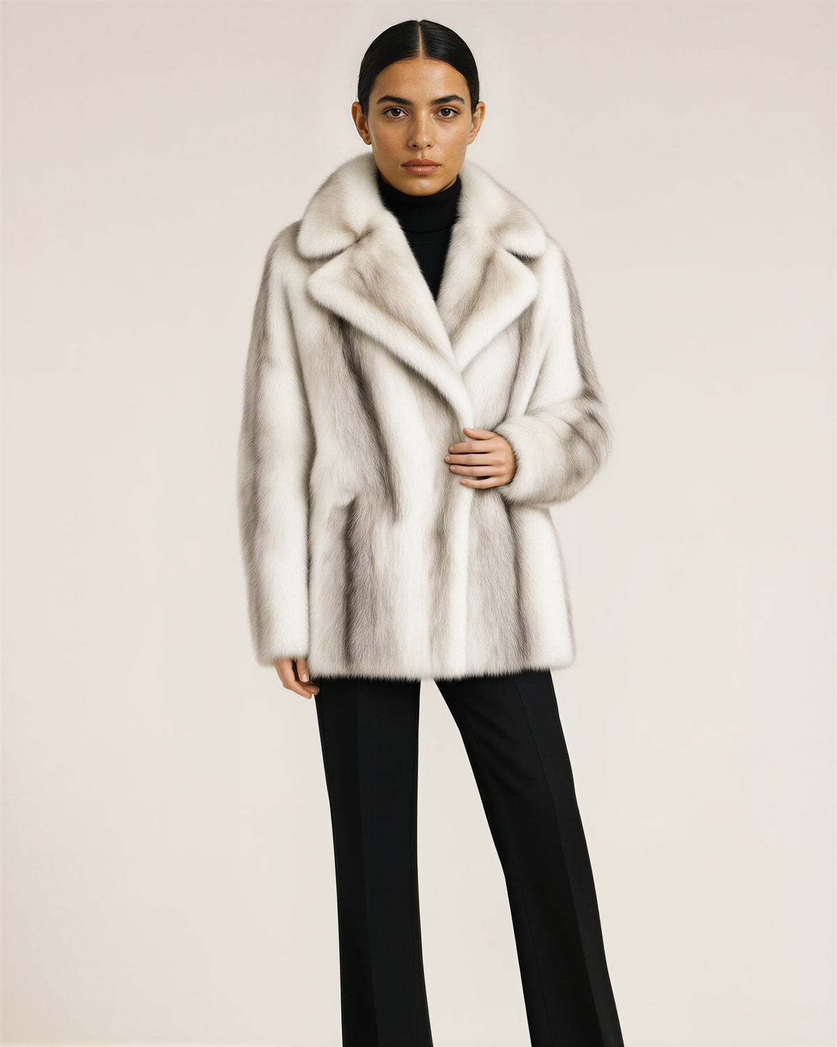 Drusilla Wide Collar Oversized Faux Fur Coat, white color option