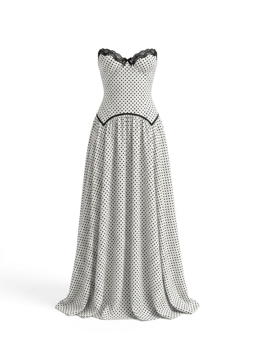 Larissa Polka Dot Chiffon Maxi Dress — Svelte Chic