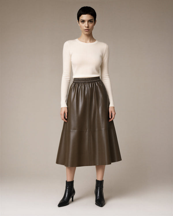 Edda Panelled Faux Leather Skirt