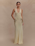 Ellington Sequin Knit Maxi Dress in Cream — Svelte Chic