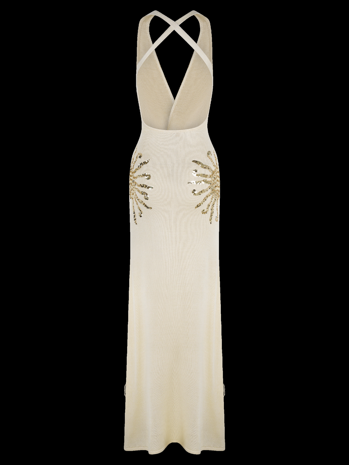 Ellington Sequin Knit Maxi Dress in Cream — Svelte Chic