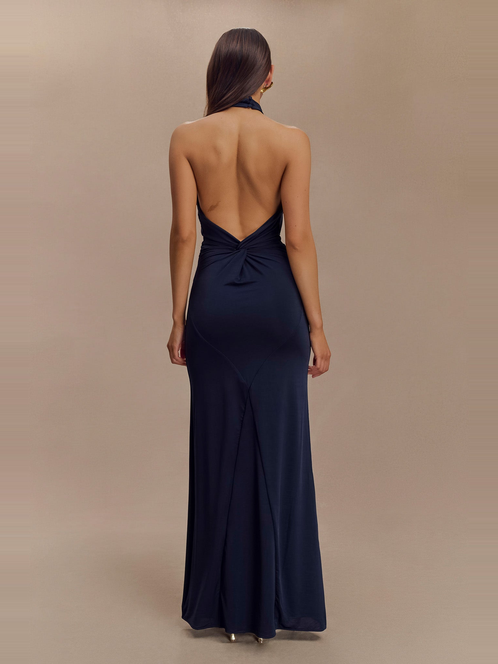 Elyna Halter Maxi Dress in Navy — Svelte Chic