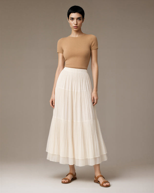 Ester Plisse Chiffon Skirt