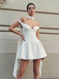 Backless Ribbon Two Piece Set in White — Svelte Chic