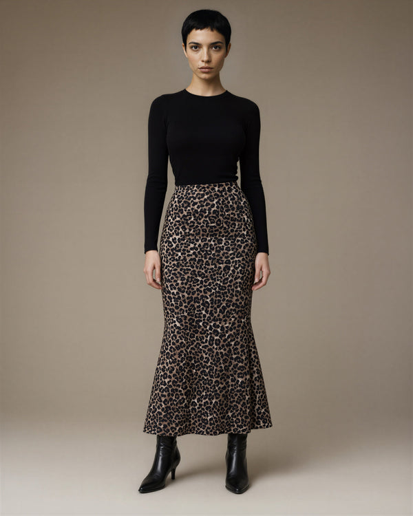 Fiamma Leopard Fishtail Skirt