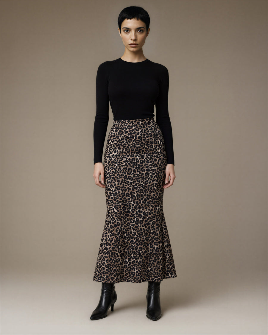 Fiamma Leopard Fishtail Skirt