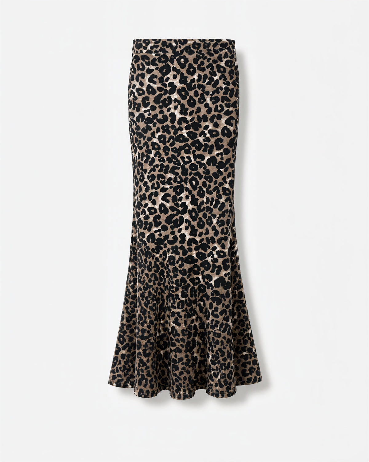 Fiamma Leopard Print Fishtail Maxi Skirt, leopard, product view without a model