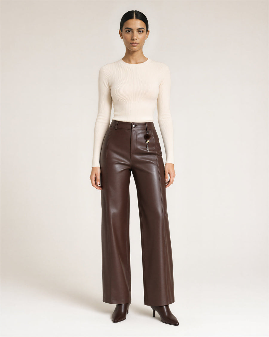 Flaminia Faux Leather Trousers