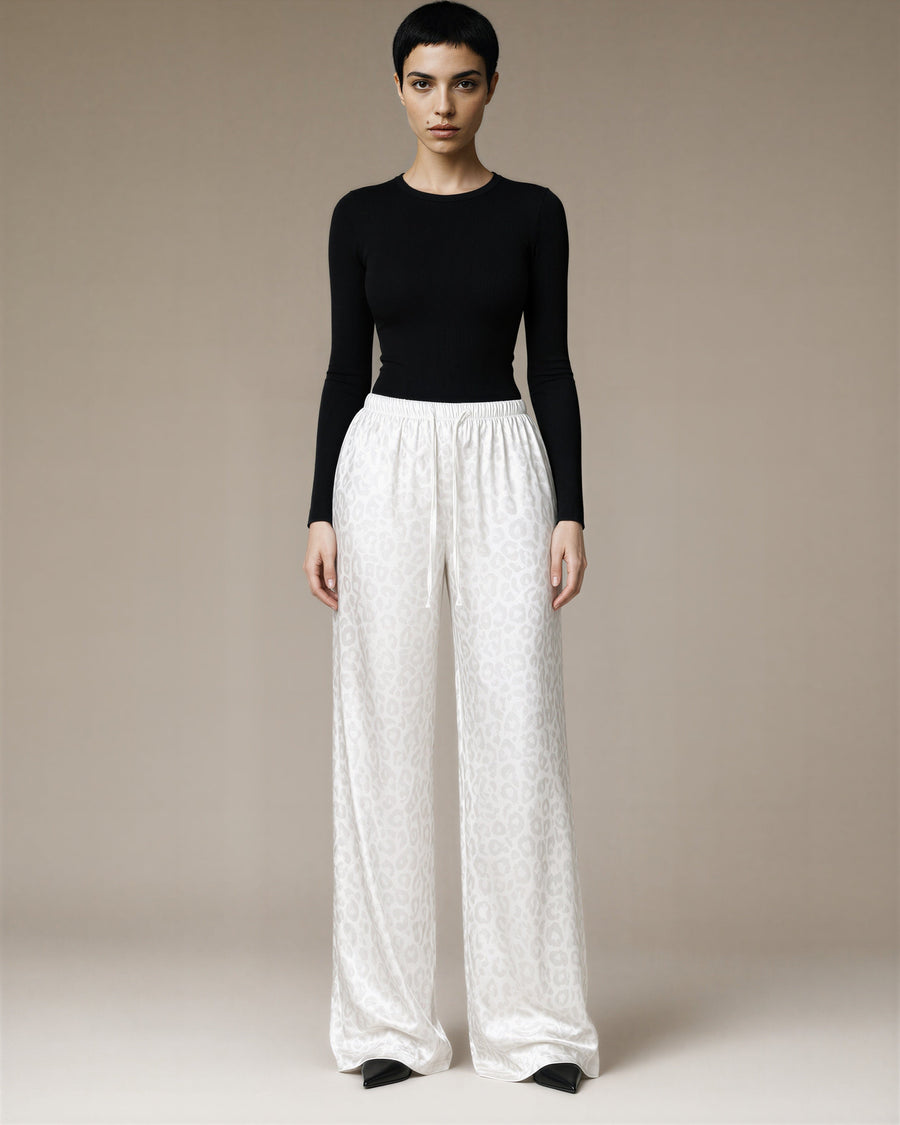 Franca Leopard Satin Trousers