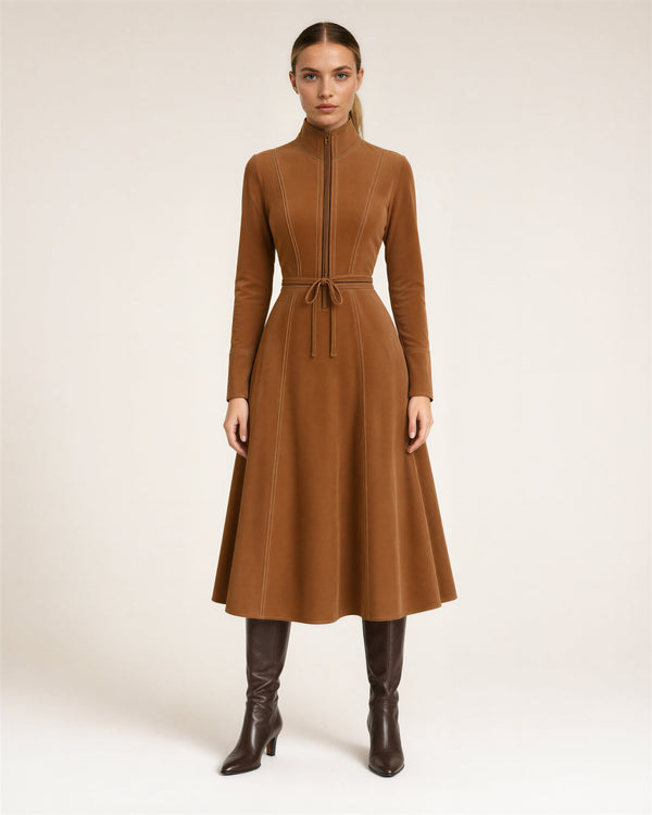 Fulvia Faux Suede Midi Dress
