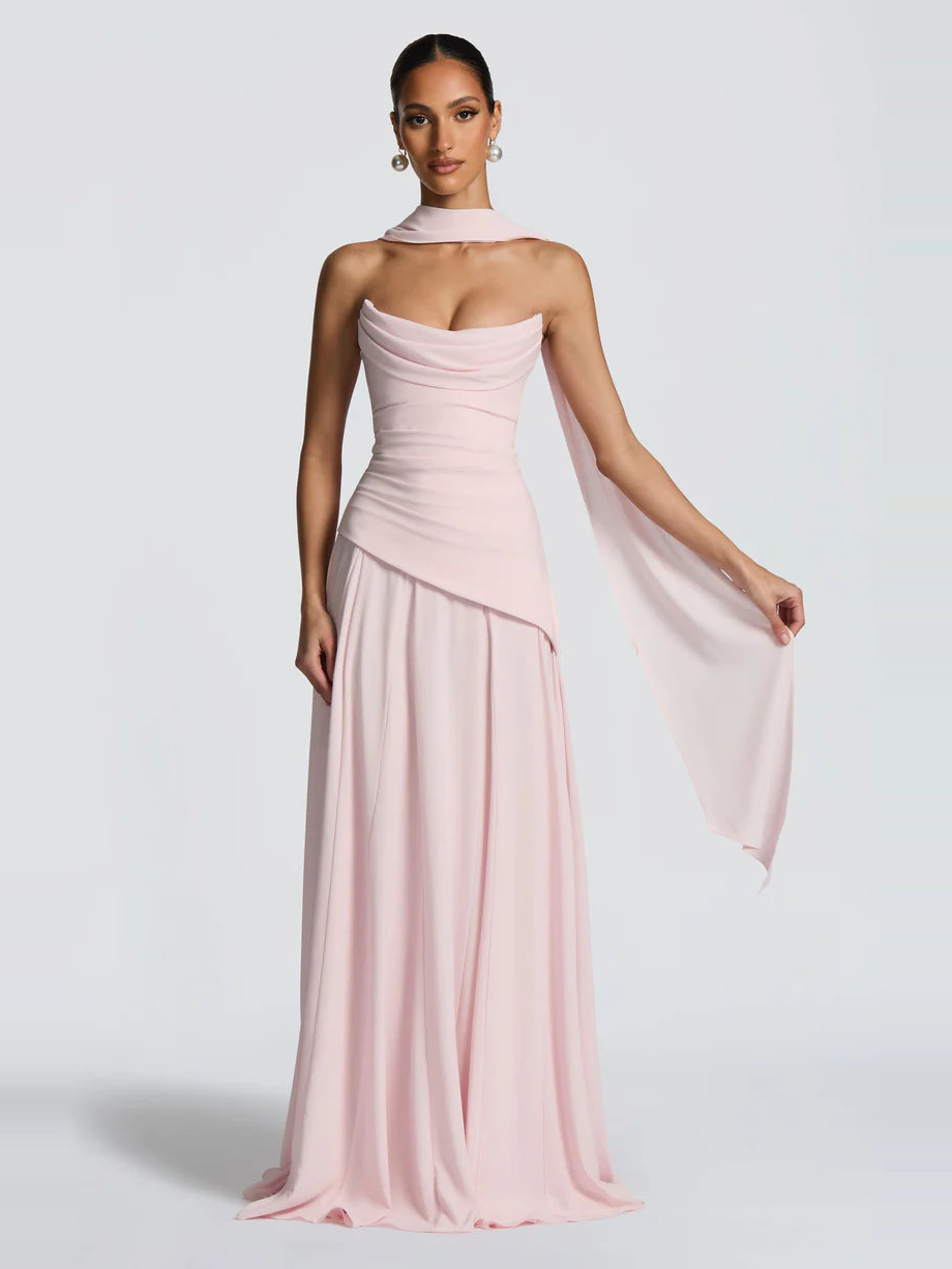 Halter Open Back Chiffon Maxi Dress — Svelte Chic