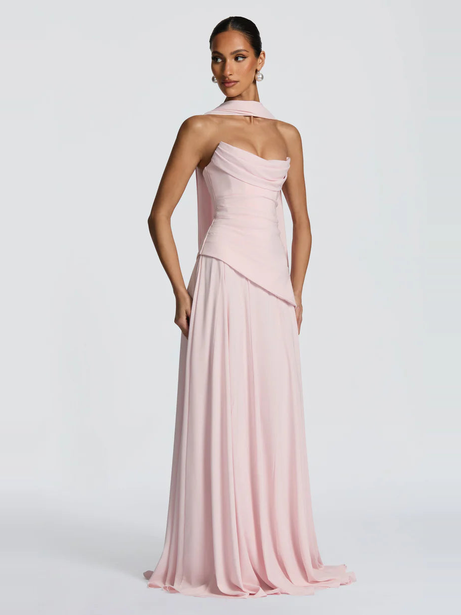 Halter Open Back Chiffon Maxi Dress — Svelte Chic
