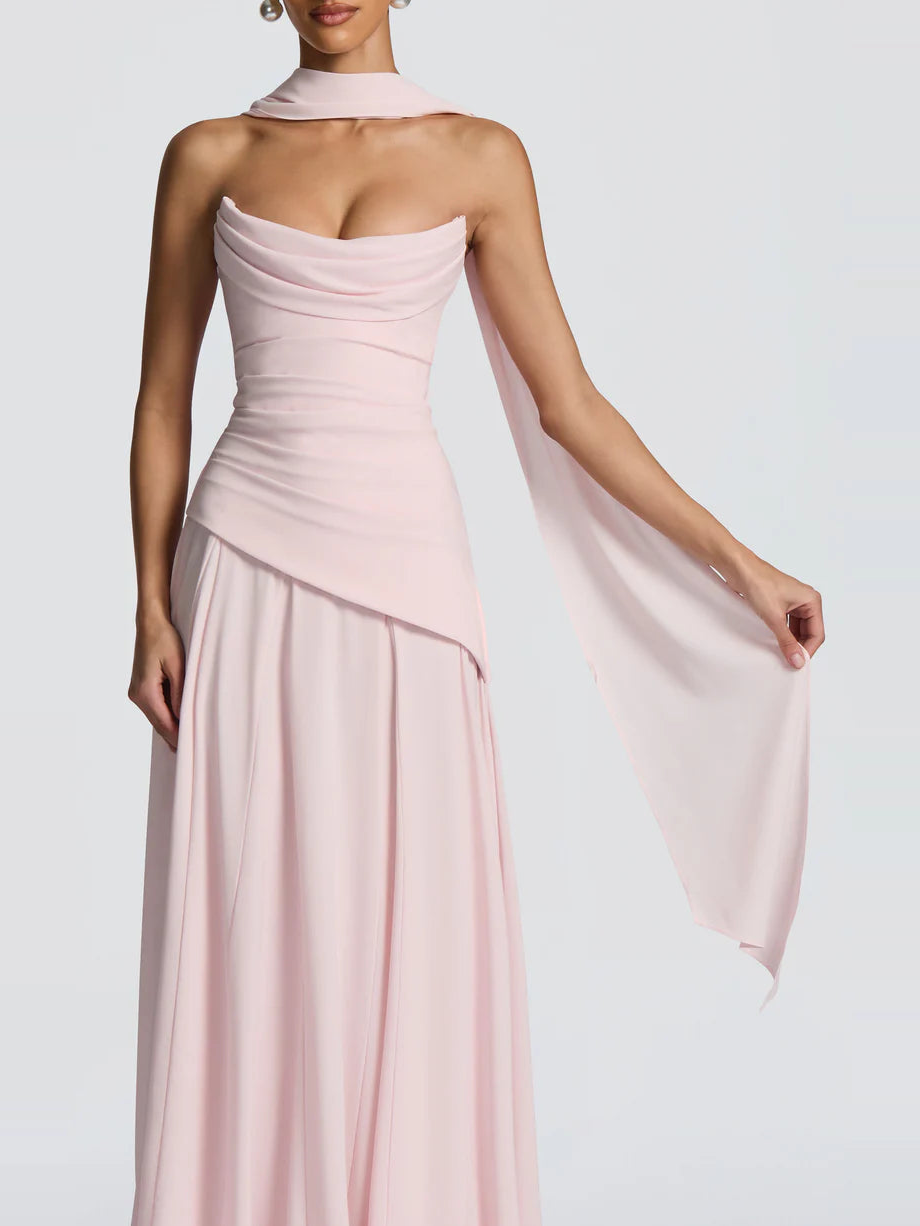 Halter Open Back Chiffon Maxi Dress — Svelte Chic