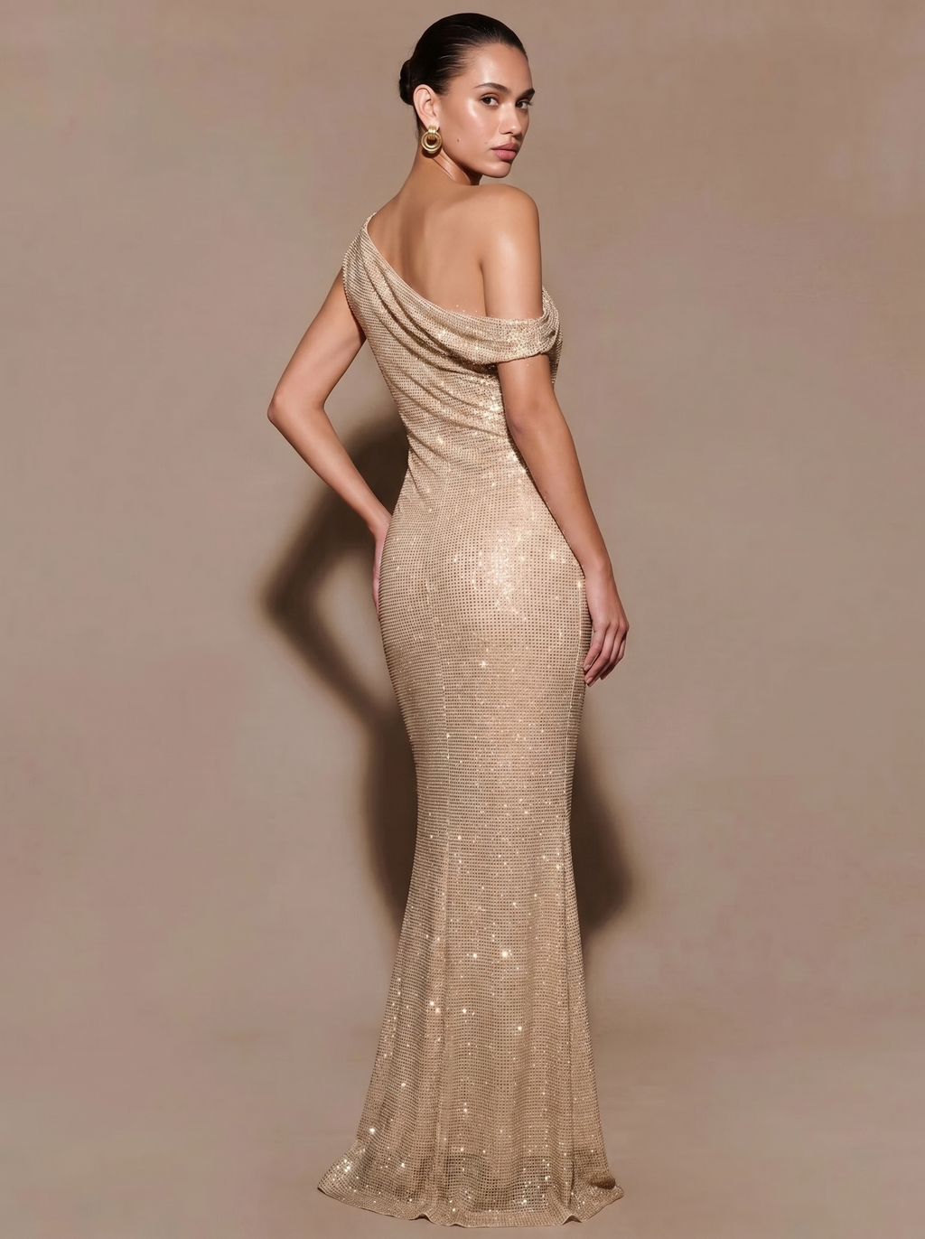 Crystal One Shoulder Mermaid Maxi Dress — Svelte Chic