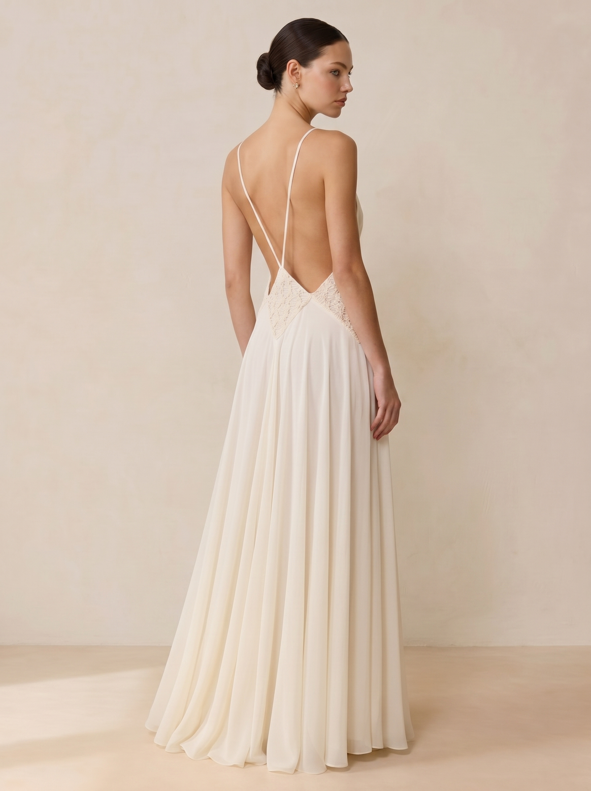 Moon Macramé Panel Chiffon Maxi Dress — Svelte Chic