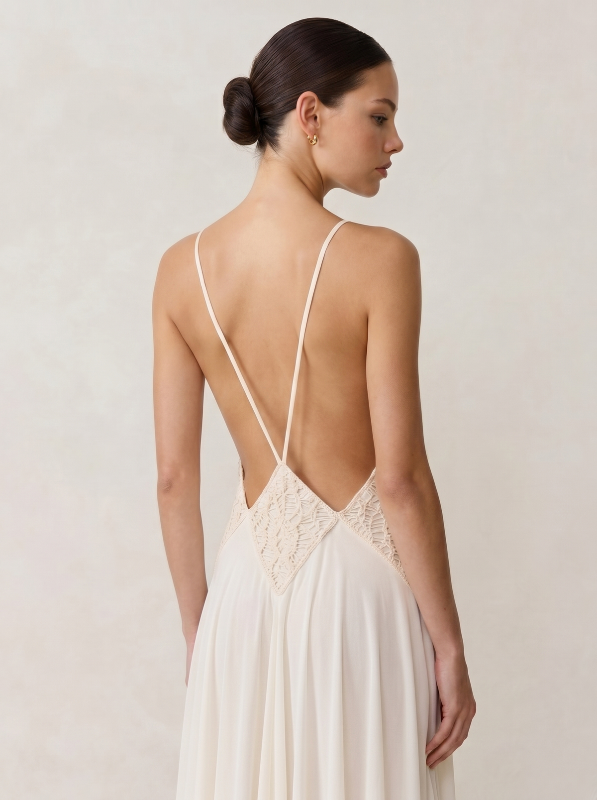 Moon Macramé Panel Chiffon Maxi Dress — Svelte Chic