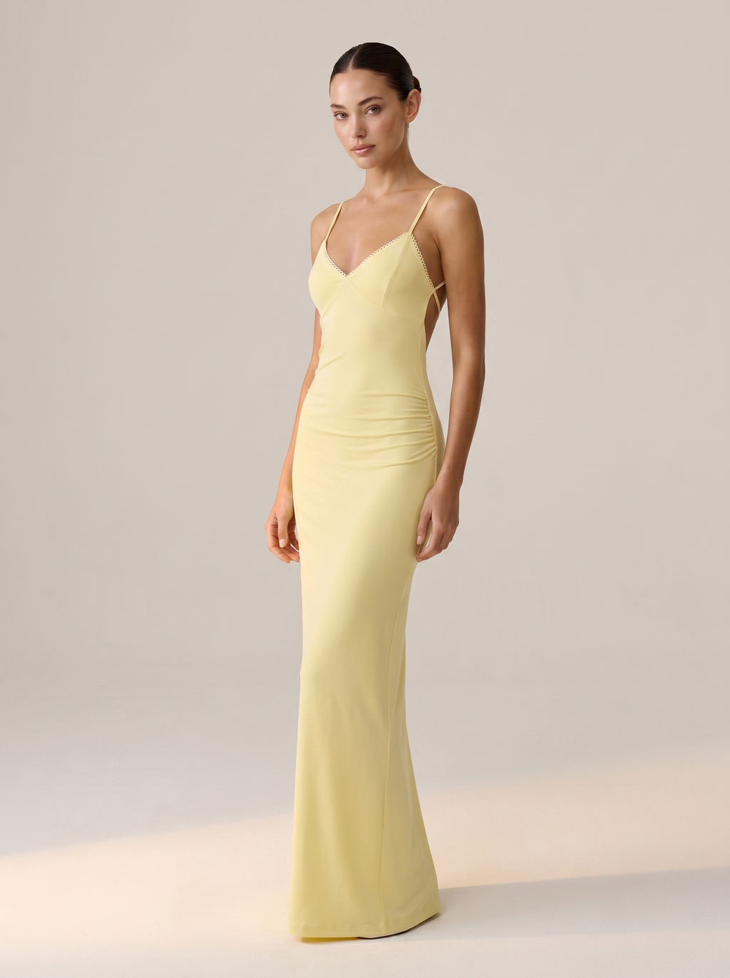 Picot Trim Slip Maxi Dress — Svelte Chic