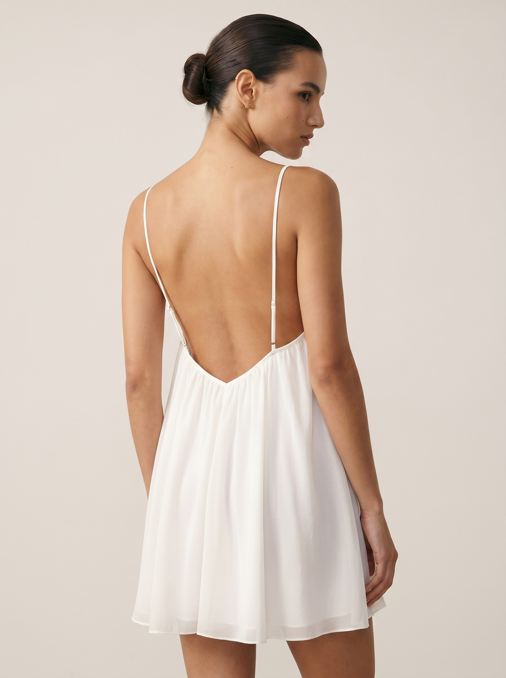 Crossback Chiffon Babydoll Mini Dress — Svelte Chic