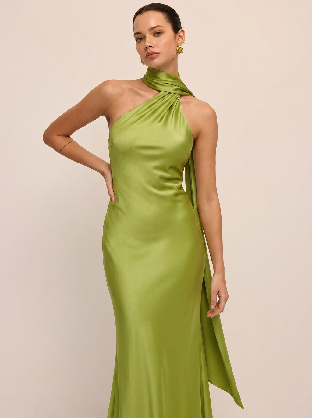 Backless Satin Halter Maxi Dress — Svelte Chic