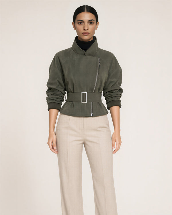 Ilaria Belted Biker Jacket