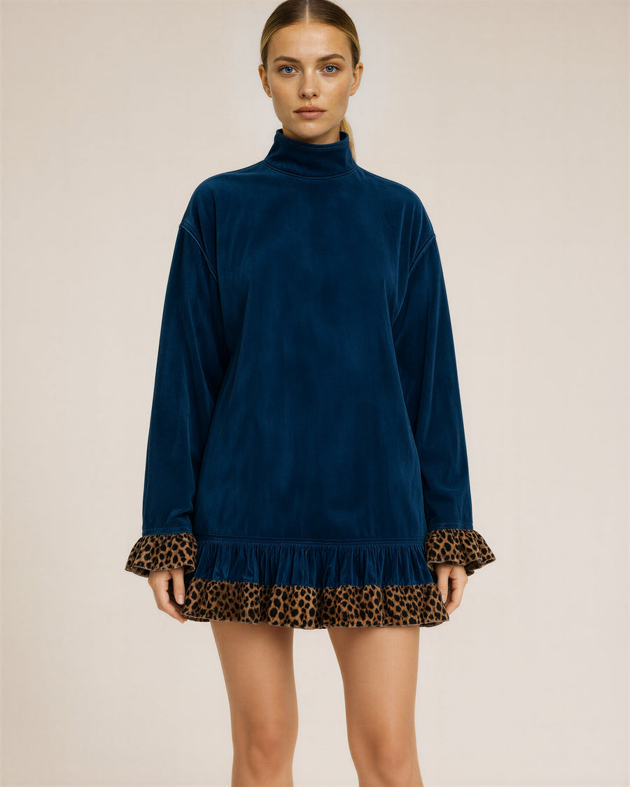 Ione Leopard Ruffle Dress