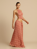 Juliette Lace Maxi Skirt in Peach — Svelte Chic
