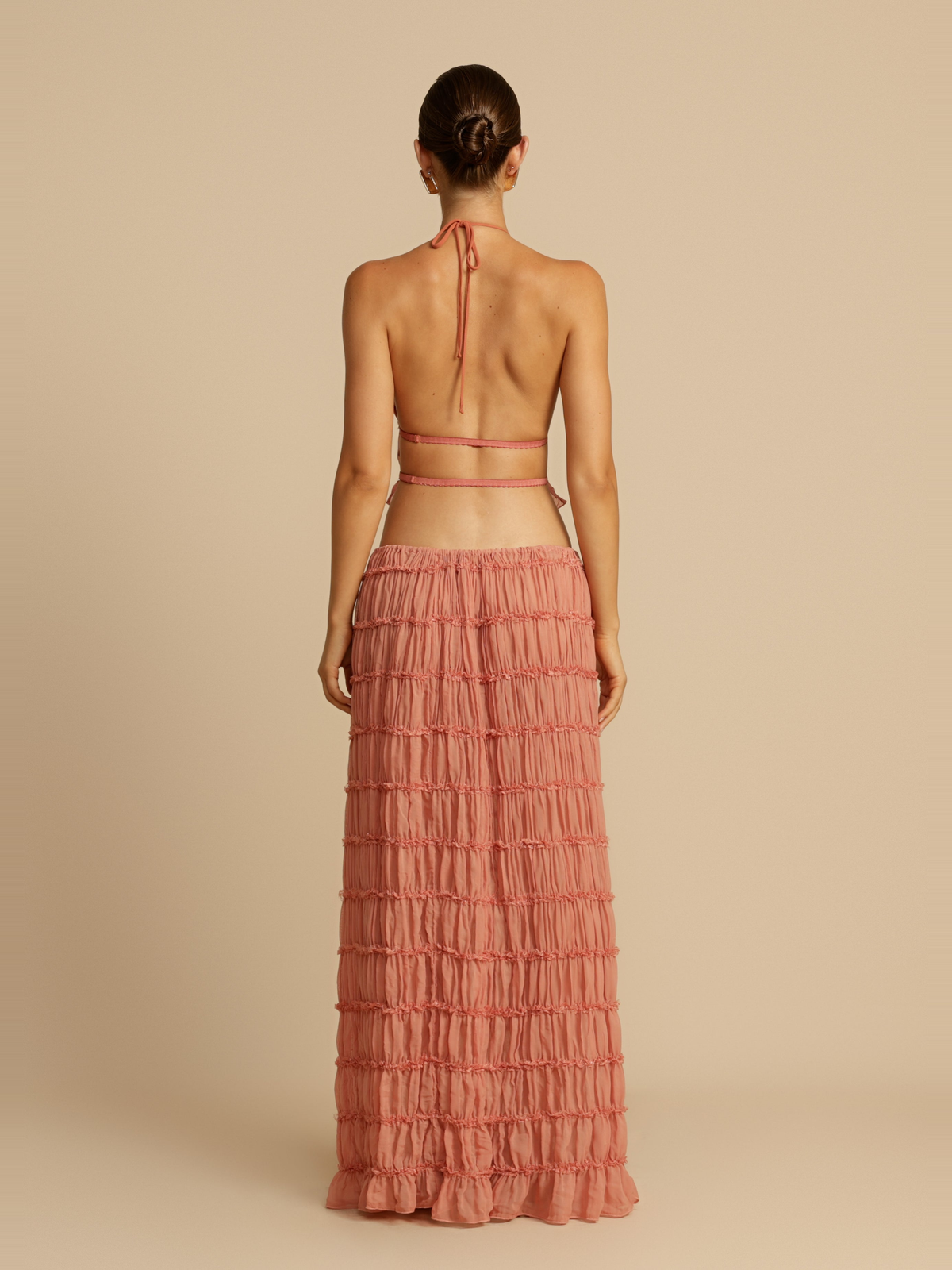 Juliette Lace Maxi Skirt in Peach — Svelte Chic