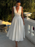 Keely Cotton Sleeveless Midi Dress — Svelte Chic