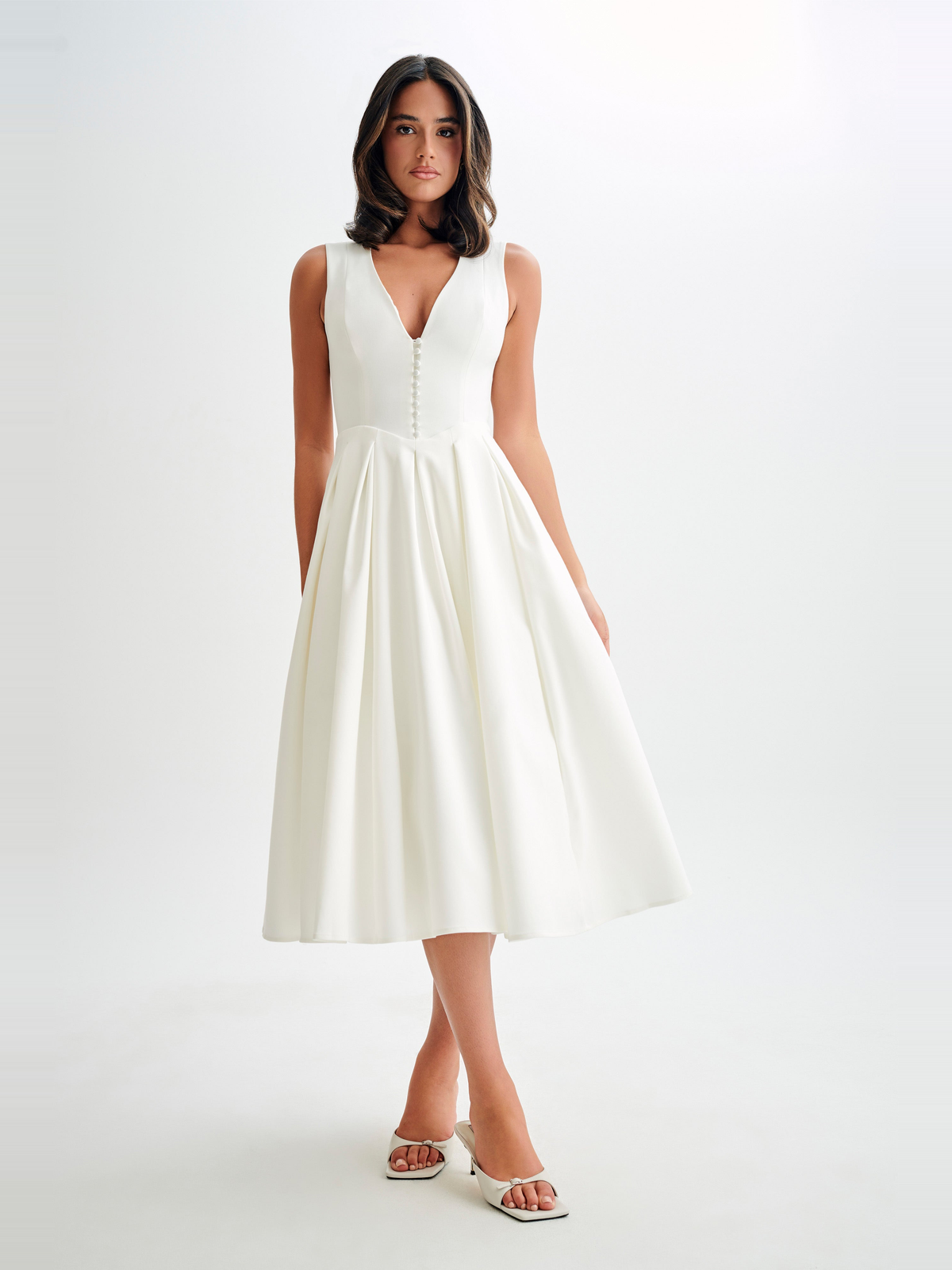 Keely Cotton Sleeveless Midi Dress — Svelte Chic