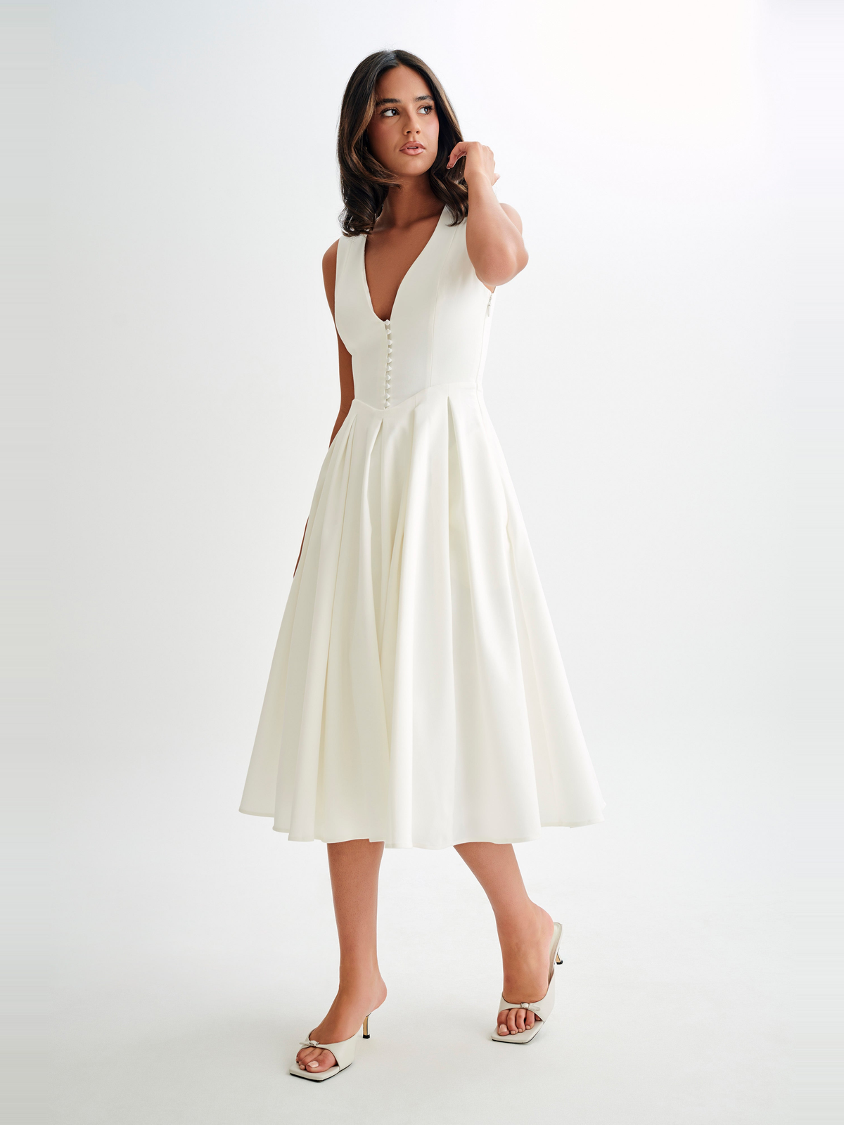 Keely Cotton Sleeveless Midi Dress — Svelte Chic