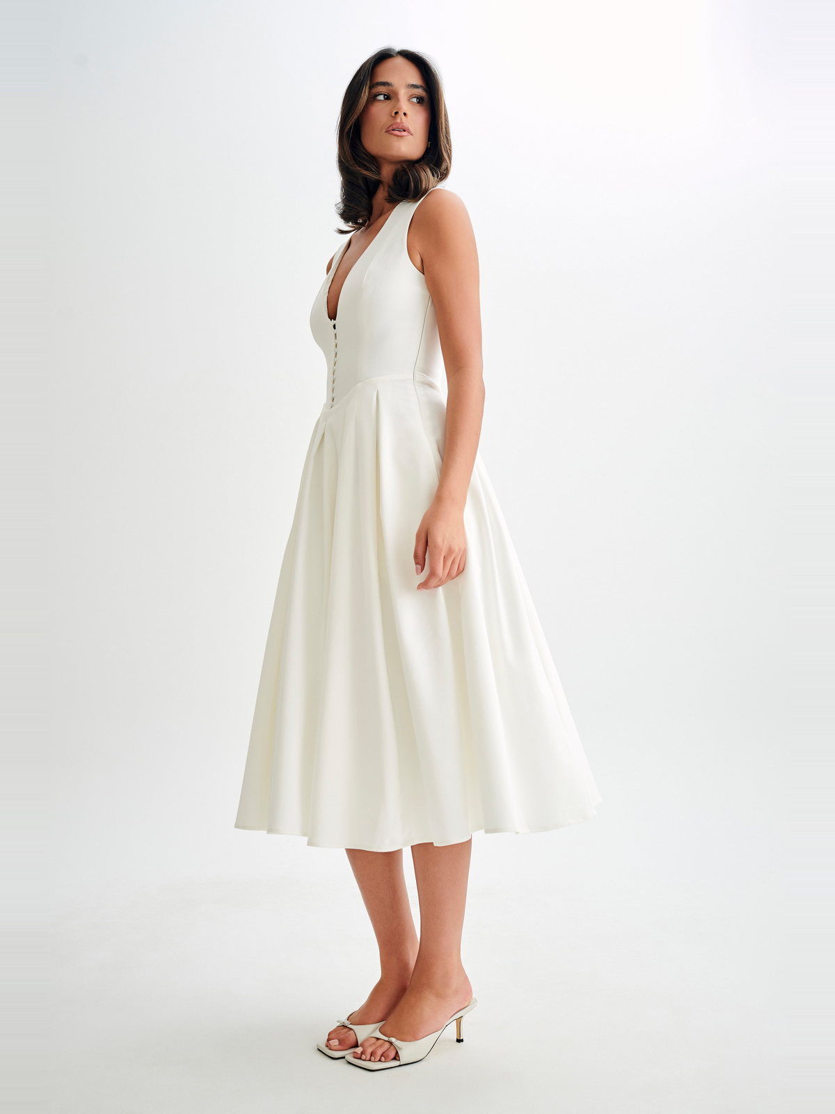 Keely Cotton Sleeveless Midi Dress — Svelte Chic