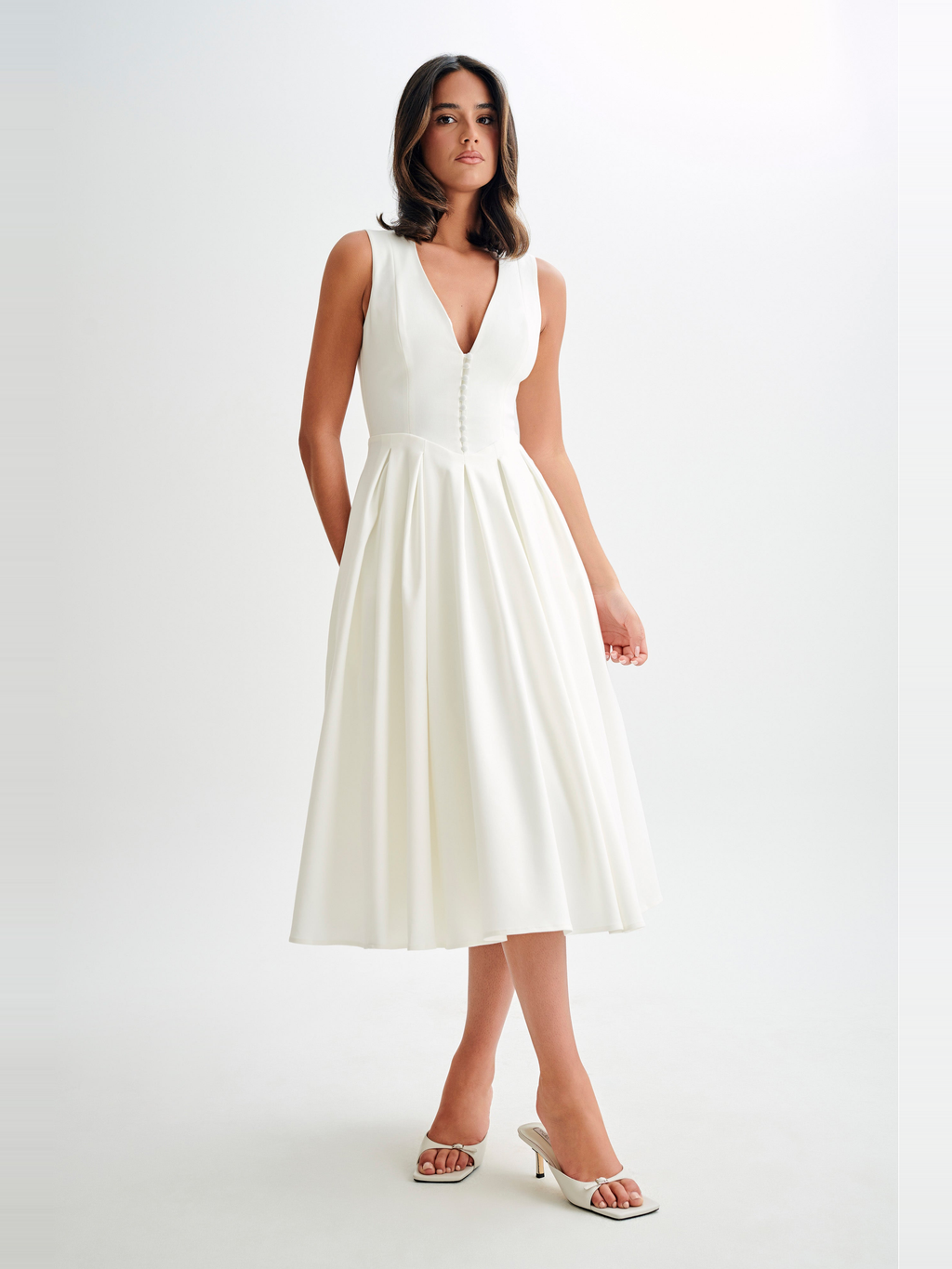 Keely Cotton Sleeveless Midi Dress — Svelte Chic