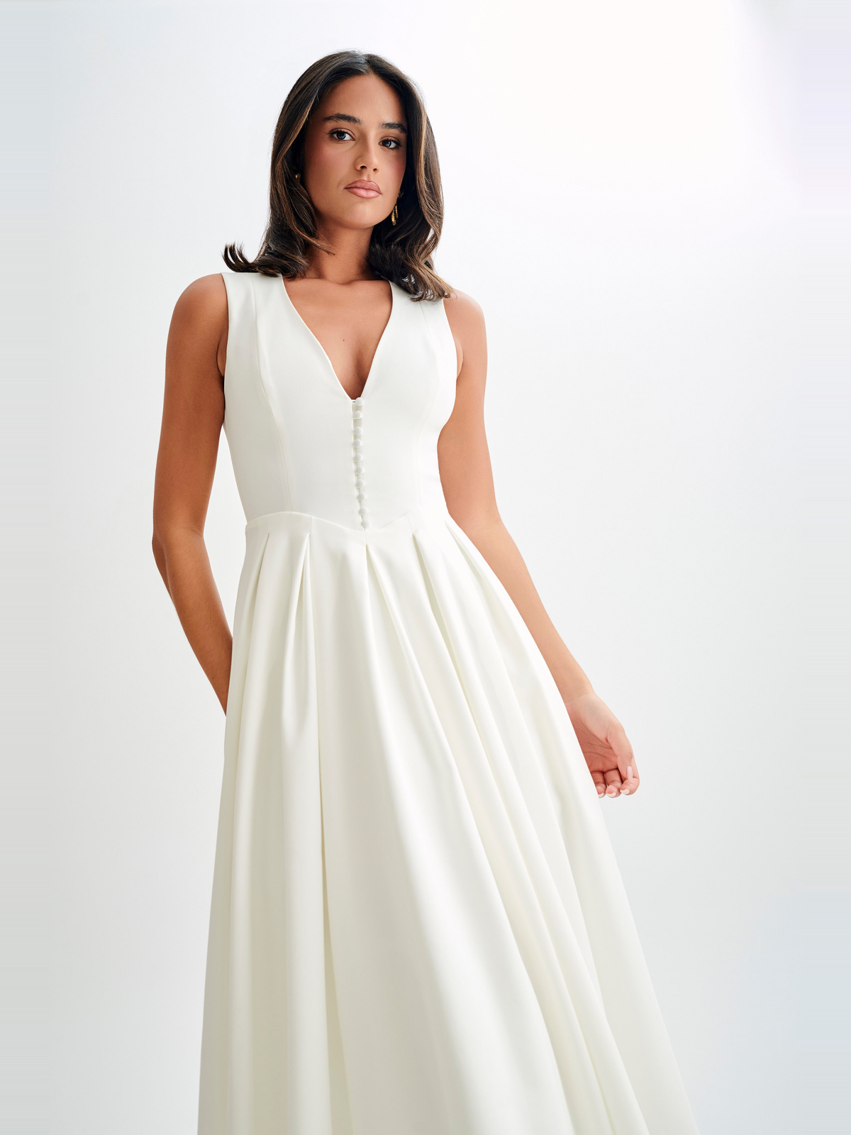 Keely Cotton Sleeveless Midi Dress — Svelte Chic