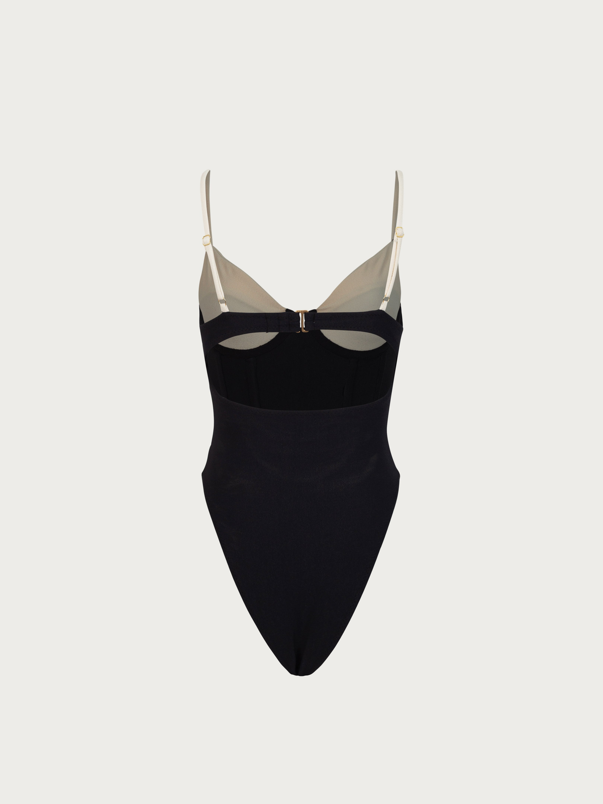 Corset Swimsuit in Black and Cream — Svelte Chic