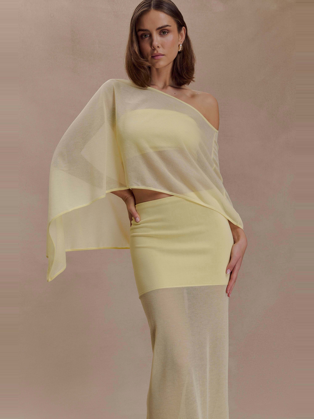 Lyra Sheer Knit Cape — Svelte Chic
