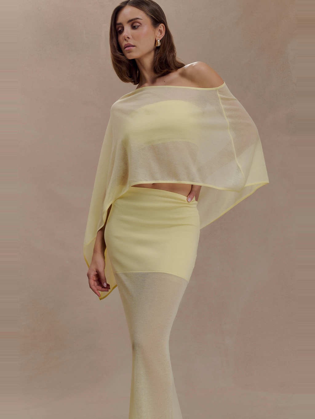 Lyra Sheer Knit Cape — Svelte Chic