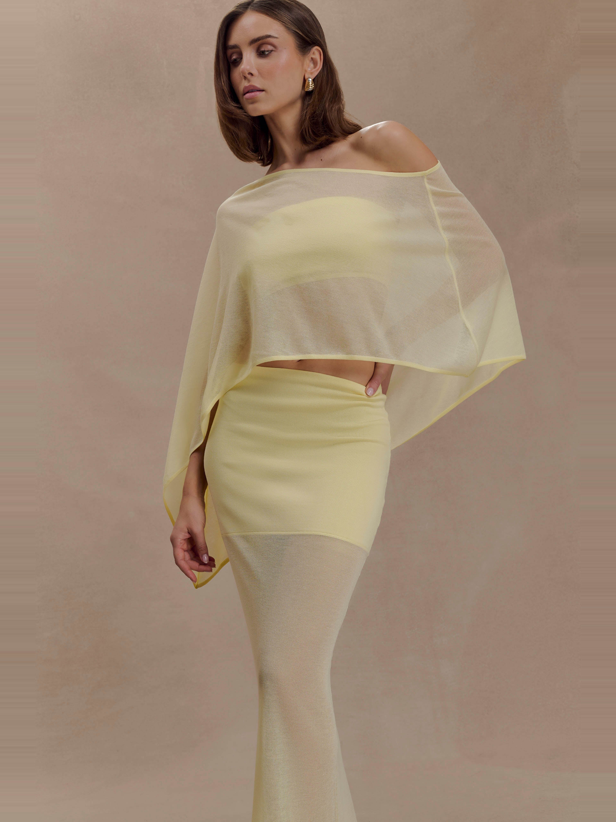 Lyra Sheer Knit Cape — Svelte Chic
