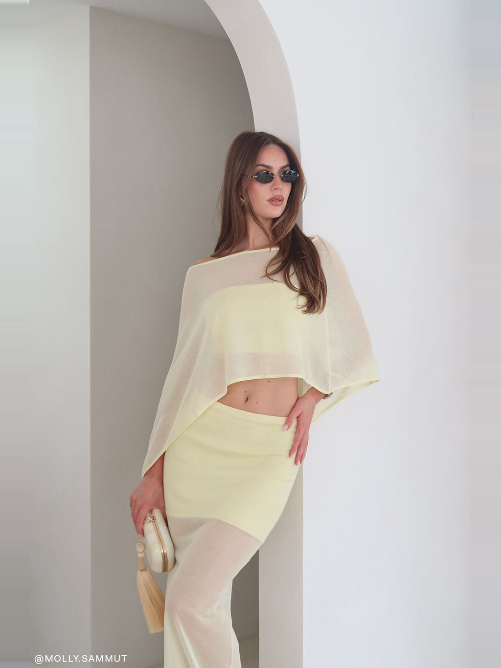 Lyra Sheer Knit Cape — Svelte Chic