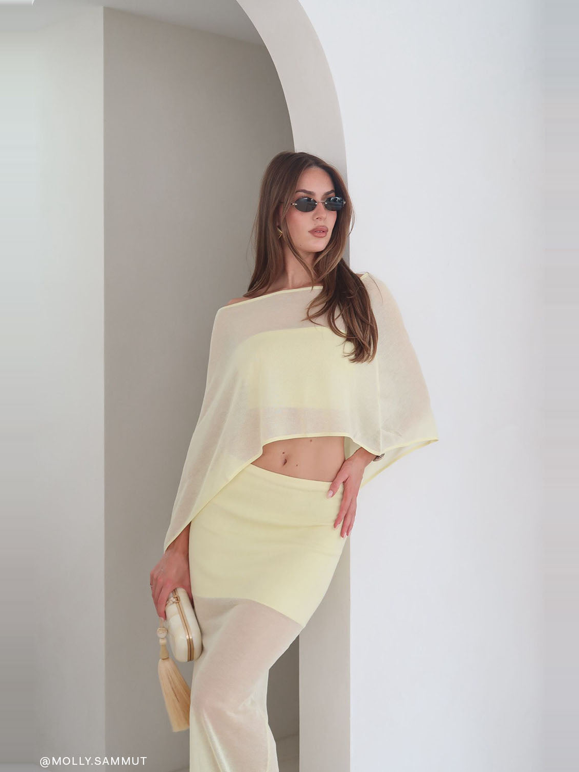 Lyra Sheer Knit Cape — Svelte Chic