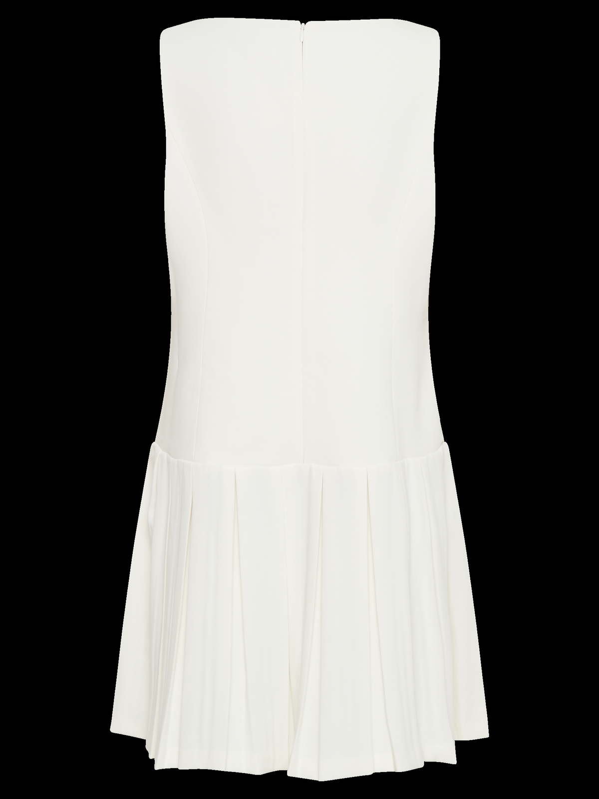 Mackenzie Pleated Sleeveless Mini Dress in Cream — Svelte Chic