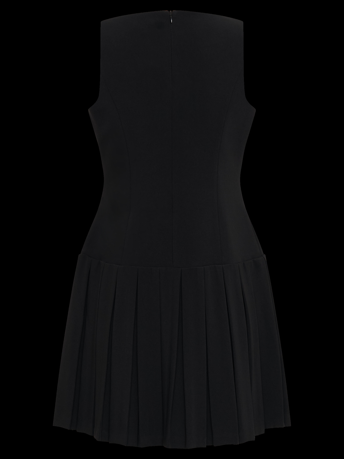 Mackenzie Pleated Sleeveless Mini Dress in Black — Svelte Chic