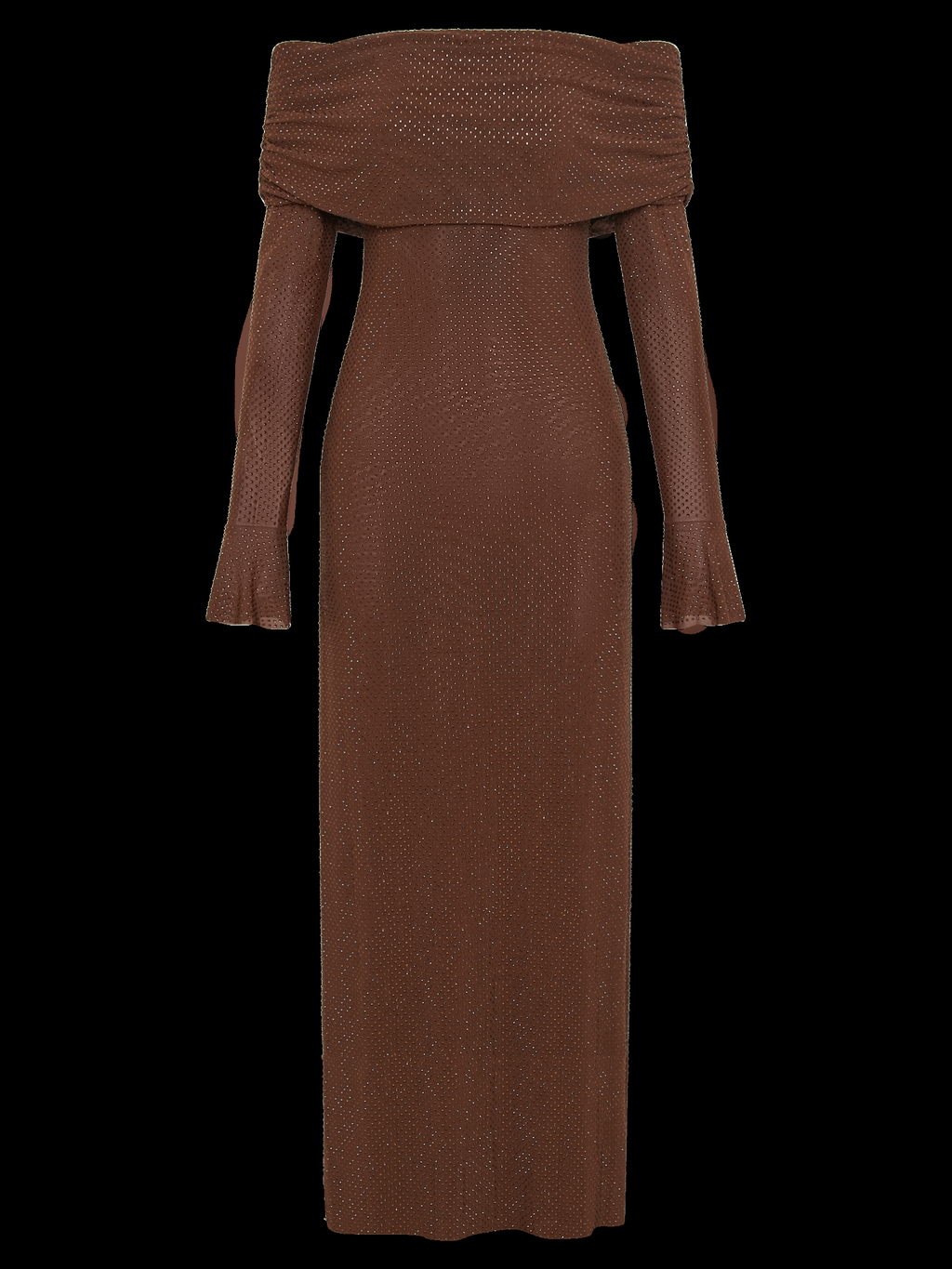 Marcel Square Neck Stone Maxi Dress in Chocolate — Svelte Chic
