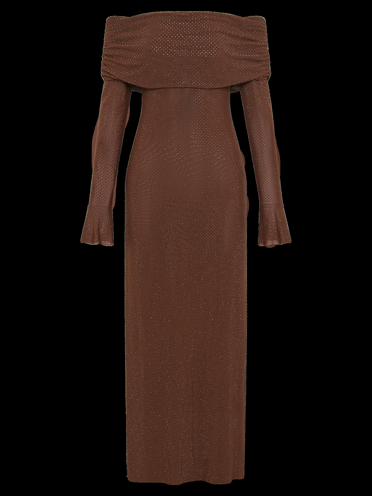 Marcel Square Neck Stone Maxi Dress in Chocolate — Svelte Chic