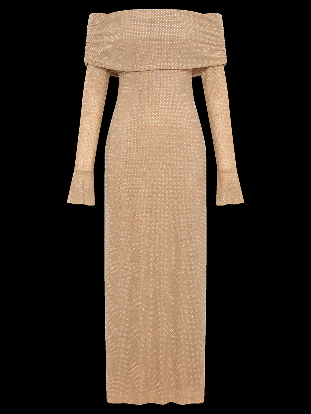 Marcel Square Neck Stone Maxi Dress in Nude — Svelte Chic